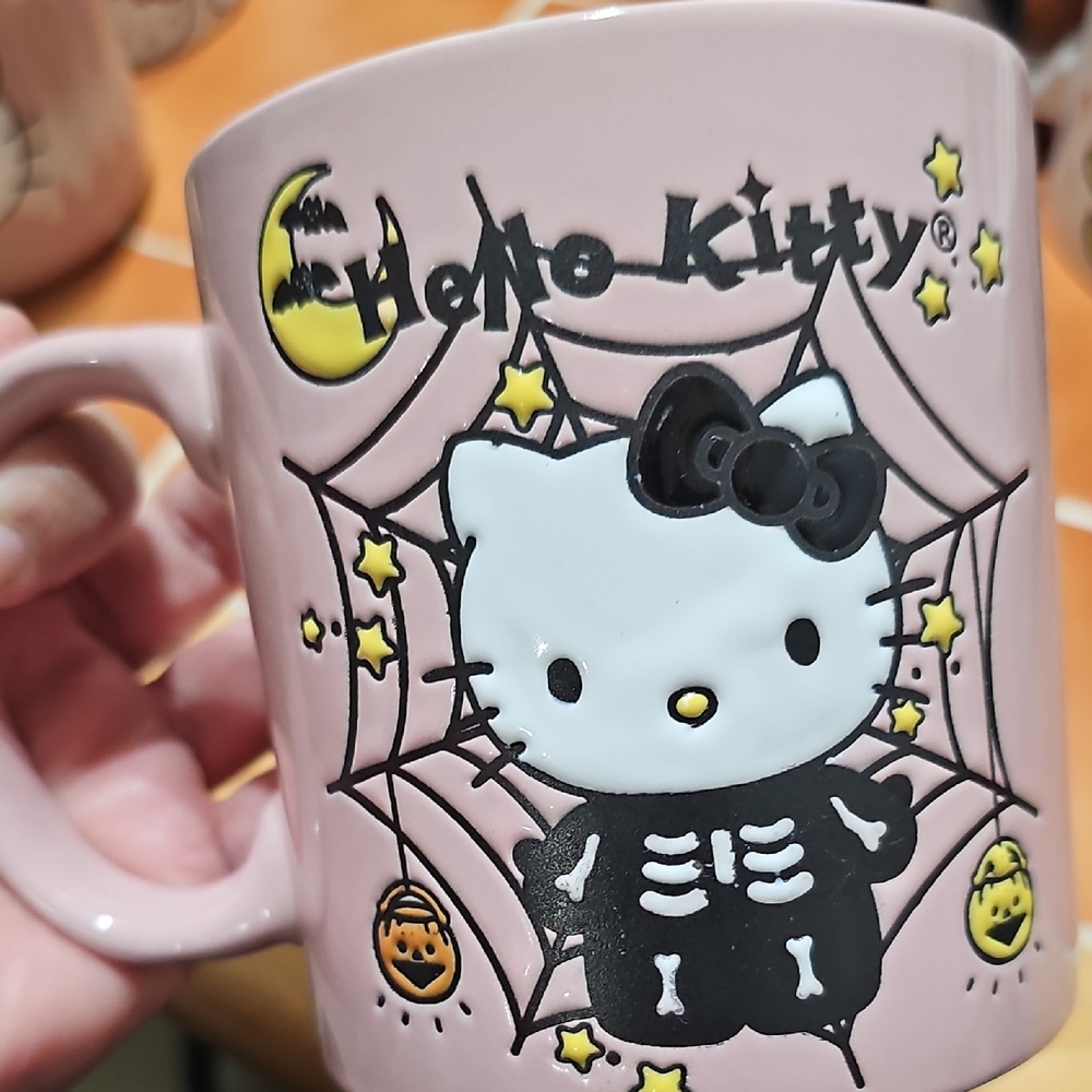 Hello Kitty Pink Skeleton Mug